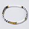 Bohemian Style Glass Seed Beaded Stretch Bracelets for Women Men, Rectangle, Black