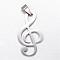 Tarnish Resistant 304 Stainless Steel Pendants, Musical Note, Stainless Steel Color, 40.5x22x2mm, Hole: 5x7mm