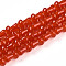 Baking Painted Glass Beads Strands, Mushroom, Orange Red, 11.5~12x7.5~8mm, Hole: 0.8mm, about 65~67pcs/strand, 30.31~31.10 inch(77~79cm)