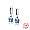 Anti-Tarnish Butterfly Rhodium Plated 925 Sterling Silver Micro Pave Cubic Zirconia Dangle Hoop Earrings, with S925 Stamp, Platinum, 27x9.5mm