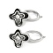 Brass Micro Pave Clear Cubic Zirconia Fold Over Clasps, Cadmium Free & Nickel Free & Lead Free, Flower, Platinum, 28x15.5mm, Hole: 1.4mm