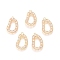 Brass Micro Pave Clear Cubic Zirconia Links connectors, Teardrop, Real 18K Gold Plated, 21.5x13x2mm, Hole: 1.2mm
