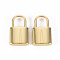 Rack Plating Alloy Pendants, Cadmium Free & Lead Free, Lock, Light Gold, 18.5x11x4mm, Hole: 7x6mm