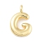 Rack Plating Brass Balloon Letter Pendants, Cadmium Free & Lead Free, Long-Lasting Plated, Real 18K Gold Plated, Letter G, 17x11.5x4.5mm, hole: 2.5mm