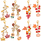 8Pcs 4 Styles Thanksgiving Day Alloy & Acrylic Pendant Decorations, with Alloy Swivel Clasps, Mixed Color, 68~87mm, 2pcs/style