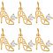 10Pcs Brass Micro Pave Cubic Zirconia Stilettos Charms, with Jump Ring, Long-Lasting Plated, High-heeled Shoes, Real 18K Gold Plated, 11x12x3mm, Hole: 3mm