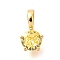 Brass Micro Pave Cubic Zirconia Charms, Cadmium Free & Nickel Free & Lead Free, Flat Round, Real 18K Gold Plated, 12.5x7x6mm, Hole: 3x3.5mm