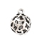 Tibetan Style Alloy Pendants, Lead Free & Cadmium Free, Round Charms, Antique Silver, 17x14x14mm, Hole: 1.8mm