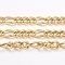 Ion Plating(IP) 304 Stainless Steel Figaro Chains, Unwelded, with Spool, Faceted, Golden, 4~6x3x0.8mm, about 32.8 Feet(10m)/roll