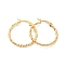 PVD Vacuum Plating 201 Stainless Steel Twist Rope Hoop Earrings with 304 Stainless Steel Pins for Women, Golden, 25x2mm, Pin: 0.6mm