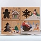 4Pcs 4 Style Rectangle Paper Bakery Bakery Boxes with Window, Christmas Theme Gift Box, for Mini Cake, Cupcake, Cookie Packing, Light Salmon, 225x155x70mm, 1Pc/style