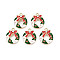 Rack Plating Alloy Enamel Pendants, with Crystal Rhinestone, Cadmium Free & Nickel Free & Lead Free, Light Gold, Christmas Wreath, Dark Red, 19.5x15.5x4.5mm, Hole: 1.6mm