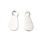 Brass Pendants, Lead Free & Cadmium Free, Teardrop, 925 Sterling Silver Plated, 7x3x0.5mm, Hole: 1mm