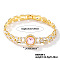 Minimalist Brass Rhinestone Chain Bracelets for Women, Pink, 7-1/8 inch(18cm)
