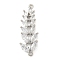 Rack Plating Brass Pave Clear Cubic Zirconia Leaf Links Connector Charms, Long-Lasting Plated, Lead Free & Cadmium Free, Platinum, 33.5x11x5mm, Hole: 1.5mm
