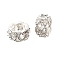 Column Brass Micro Pave Cubic Zirconia Spacer Beads, Rack Plating, Long-Lasting Plated, Silver, 8x4mm, Hole: 4mm