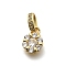 Brass Micro Pave Cubic Zirconia Pendants, Flower Charms, Long-Lasting Plated, Lead Free & Cadmium Free, Rack Plating, Real 18K Gold Plated, 9.5x7x3mm, Hole: 5x2.5mm