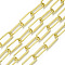 Unwelded Iron Paperclip Chains, Drawn Elongated Cable Chains, with Spool, Golden, 24.4x10x2mm, about 32.8 Feet(10m)/roll