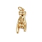 Brass Pendants, Gesture Charms, with Jump Ring, Cadmium Free & Lead Free, Rack Plating, Long-Lasting Plated, Real 18K Gold Plated, 21x8x5mm, Hole: 3mm