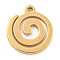 304 Stainless Steel Charms, Laser Cut, Real 18K Gold Plated, Vortex, 11x10x1mm, Hole: 1.2mm