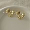 Retro Bowknot Brass Stud Earrings for Womenes, Golden