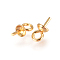 304 Stainless Steel Cup Pearl Peg Bails Pin Pendants, For Half Drilled Beads, Real 18K Gold Plated, 6x3mm, Hole: 1.5mm, Pin: 0.7mm