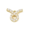Brass Charms, with ABS Plastic Imitation Pearl, Long-Lasting Plated, Cadmium Free & Lead Free, Rack Plating, Taurus, Real 18K Gold Plated, 12x14x3.5mm, Hole: 1.2mm
