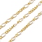 Brass Enamel Figaro Chains, with Spool, Long-Lasting Plated, Soldered, Lead Free & Cadmium Free, White, 5x3x0.8mm