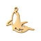 304 Stainless Steel Charms, Laser Cut, Dolphin Charm, Real 18K Gold Plated, 16x11x1mm, Hole: 1.2mm