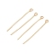 304 Stainless Steel Eye Pins, Real 18K Gold Plated, 35x3x0.4mm, Hole: 2mm