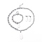 Non-Tarnish 304 Stainless Steel Paperclip Chains & Cable Chain Jewelry Sets, Dangle Earrings & Pendant Necklaces & Charm Bracelets, Teardrop, Stainless Steel Color, 18-3/4 inch(47.7cm), 8 inch(20.3cm), 37mm, Pin: 0.6mm