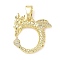 Brass Micro Pave Cubic Zirconia Pendants, Cadmium Free & Lead Free, Dragon, Real 18K Gold Plated, 20x18.5x3mm, Hole: 3x5.5mm
