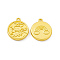 Rack Plating Alloy Pendants, Cadmium Free & Lead Free & Nickle Free, Flat Round with Angel Charms, Matte Gold Color, 18x15.5x3mm, Hole: 1.5mm