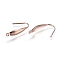 304 Stainless Steel Earring Hooks, Ear Wire, with Vertical Loop, Rose Gold, 21x4mm, Hole: 1.2mm, 21 Gauge, Pin: 0.7mm
