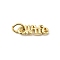 Brass Charms, Word Wife, Long-Lasting Plated, Lead Free & Cadmium Free, Rack Plating, with Jump Ring, Real 18K Gold Plated, 12x4x1.5mm, Hole: 3mm
