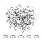 60Pcs 201 Stainless Steel Slide Charms/Slider Beads, For Leather Cord Bracelets Making, Peanut Shape with Line Pattern, Stainless Steel Color, 13x7.5x5mm, Hole: 11x5mm