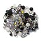 Acrylic Beads, Mixed Shapes, Black, 8~51x8~51x6~27.5mm, Hole: 1.8~3.8mm, about 163pcs/350g, 350g/bag