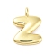 Rack Plating Brass Balloon Letter Pendants, Cadmium Free & Lead Free, Long-Lasting Plated, Real 18K Gold Plated, Letter Z, 17.5x13x4.5mm, hole: 2.5mm
