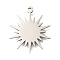 Anti-Tarnish 201 Stainless Steel Pendants, Stainless Steel Color, Sun, 24.5x21x1.5mm, Hole: 1.5mm