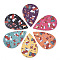 PU Leather Big Pendants, Christmas Theme, Teardrop, Mixed Color, 57x37x2mm, Hole: 1.5mm