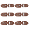 FINGERINSPIRE 6 Pairs Leather Sew-On Toggles Closures Coconut Brown PU Leather Snap Toggle with Rivets Metal Leather Clasp Fastener Replacement Snap Toggle for Shoes Coat Jacket Bags DIY Craft