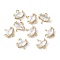 Brass Pave Cubic Zirconia Connector Charms, Rack Plating, Long-Lasting Plated, Cadmium Free & Lead Free, Real 18K Gold Plated, Horse Eye, 7.5x7.5x3.5mm, Hole: 1mm