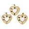 Brass Micro Pave Cubic Zirconia Pendants, with Shell, Heart, Cadmium Free & Lead Free, Rack Plating, Long-Lasting Plated, Real 18K Gold Plated, 31x30x3mm, Hole: 5x4mm