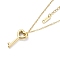 Heart Key Pendant Necklaces, with 304 Stainless Steel Cable Chains, Golden, 15.55 inch(39.5cm)