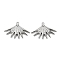Brass Micro Pave Clear Cubic Zirconia Pendants, Fan Charms, Real Platinum Plated, 16.5x24x2.5mm, Hole: 1mm
