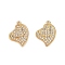 Alloy Rhinestone Pendants, Heart, Golden, 23.5x17x2.5mm, Hole: 1.5mm