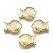 Rack Plating Alloy Beads, Cadmium Free & Lead Free, Fish, Light Gold, 14x10.5x4.5mm, Hole: 1mm