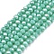 Electroplate Glass Beads Strands, Pearl Luster Plated, Faceted, Rondelle, Aquamarine, 2.9~3.3x2mm, Hole: 0.8mm, about 144~150pcs/strand, 35~37cm