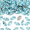Preciosa® MAXIMA Crystal Fancy Stones, Czech Crystal, 435 14 615 Navette(Horse Eye), Dura Foiling, 60010 Aqua Bohemica, 8x4mm