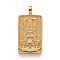 Brass Micro Pave Clear Cubic Zirconia Pendants, Real 18K Gold Plated, Tarot Card Charms, The Chariot, The Chariot VII, 30x15x4mm, Hole: 3~4mm